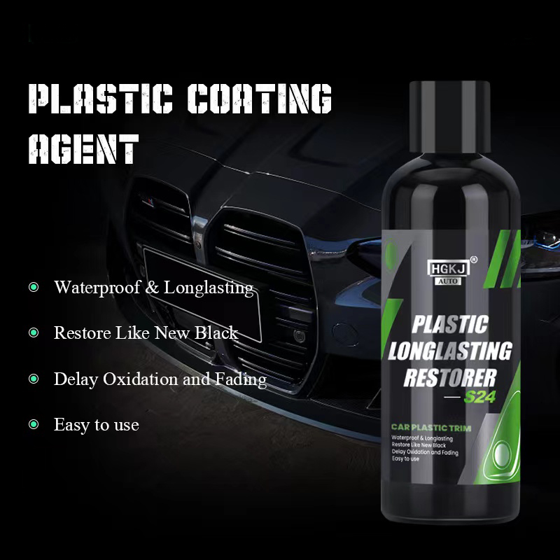 Trim Restorer Plastic - S24 プラスチックリノベーター車の黒トリムワックス長期的なポリッシュプラスチックコーティング剤疎水性さわやかなカーディテイリング HGKJ