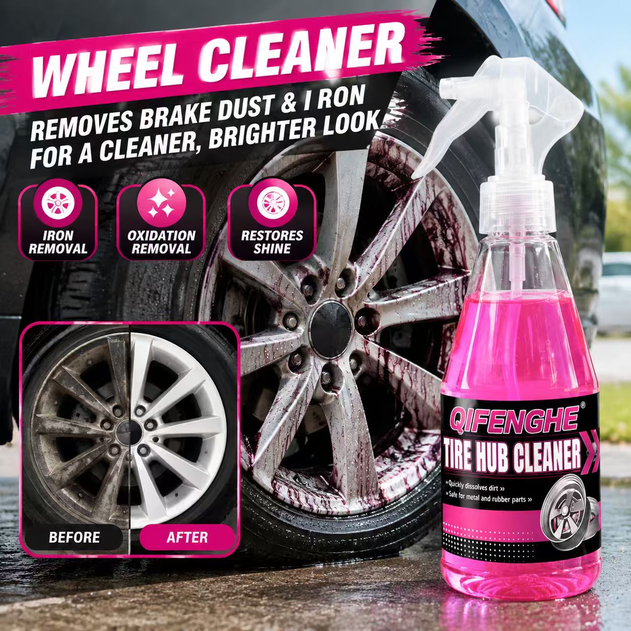 強力なホイールクリーナー。ブレーキダストや鉄粉を除去し、光沢 - Wheel Cleaner Alloy のレビューと価格