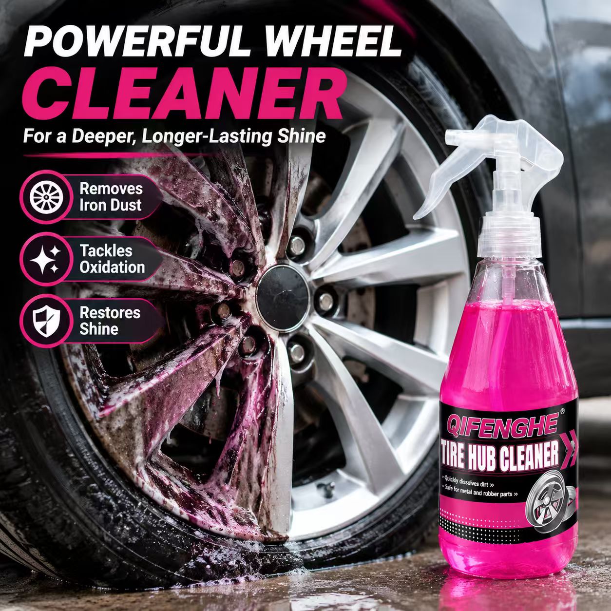 強力なホイールクリーナー。ブレーキダストや鉄粉を除去し、光沢 - Wheel Cleaner Alloy のレビューと価格