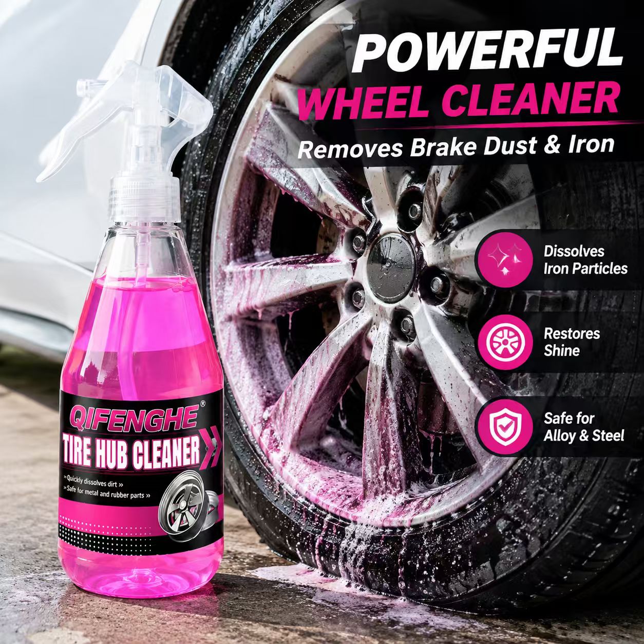 強力なホイールクリーナー。ブレーキダストや鉄粉を除去し、光沢 - Wheel Cleaner Alloy のレビューと価格