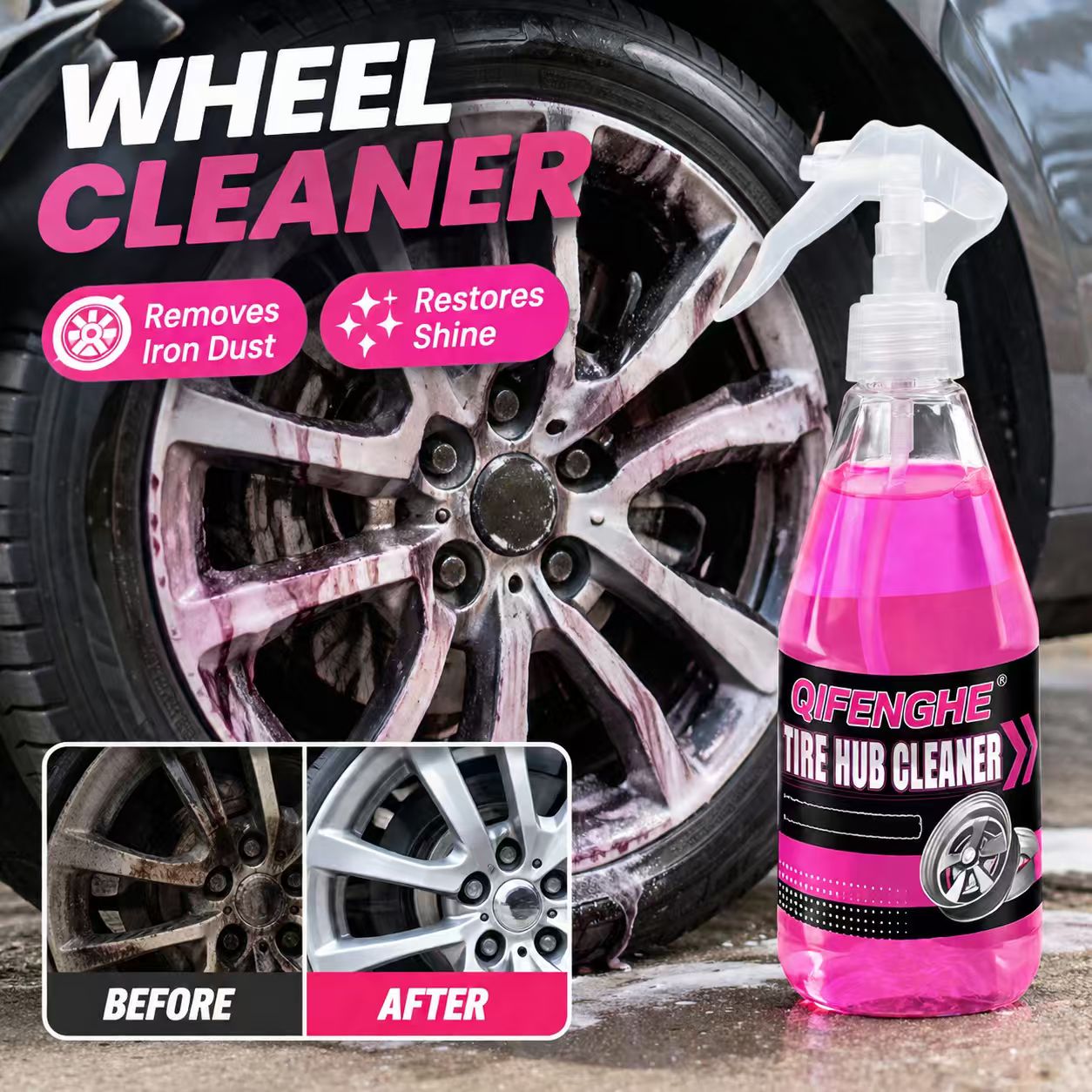 強力なホイールクリーナー。ブレーキダストや鉄粉を除去し、光沢 - Wheel Cleaner Alloy のレビューと価格